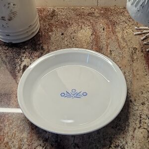 Corningware White and Blue Dinnerware Plate